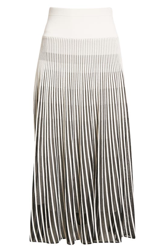 Maria Mcmanus Stripe Pleated Midi Skirt In Ivory | ModeSens