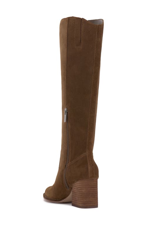 Shop Vince Camuto Leila Block Heel Knee High Boot In Chocolate Fa Dgrbrn