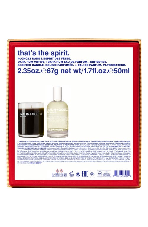 Shop Malin + Goetz Malin+goetz That's The Spirit Dark Rum Fragrance Set $98 Value In No Color