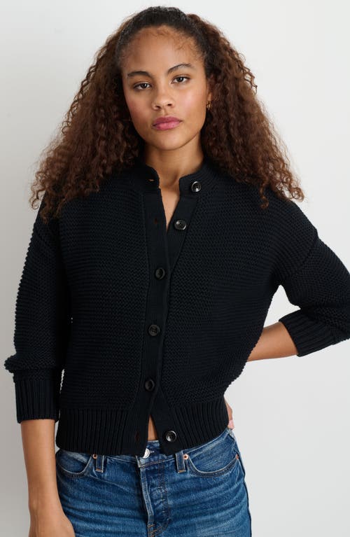 Alex Mill Nico Crewneck Cotton Cardigan In Black