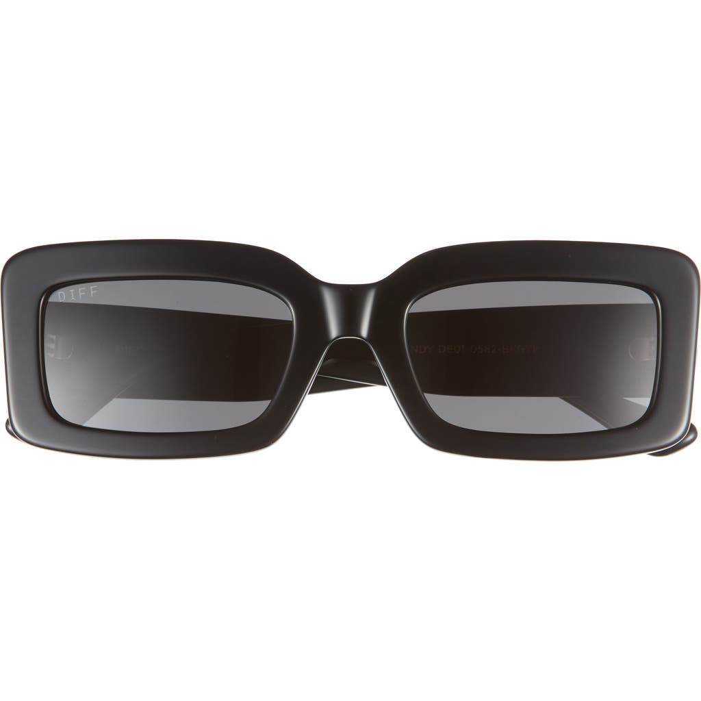 Diff Katie 52mm Gradient Rectangle Sunglasses In Grey/black