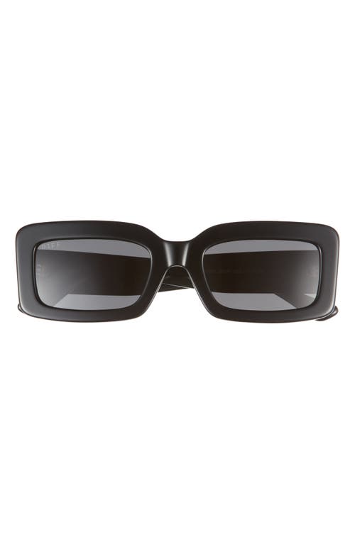DIFF Indy 51mm Polarized Rectangular Sunglasses in Grey/Black