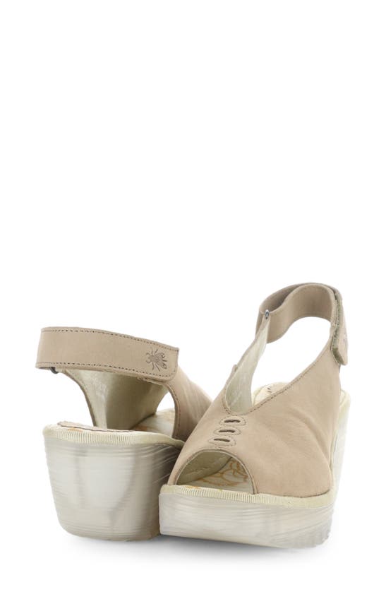 Shop Fly London Yeay Peep Toe Sandal In Taupe Cupido