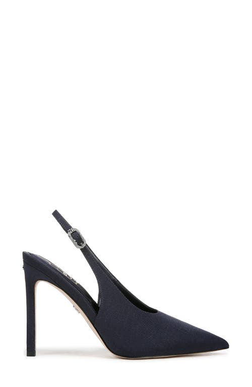 Shop Sam Edelman Alina Slingback Pointed Toe Pump In Midnight Blue