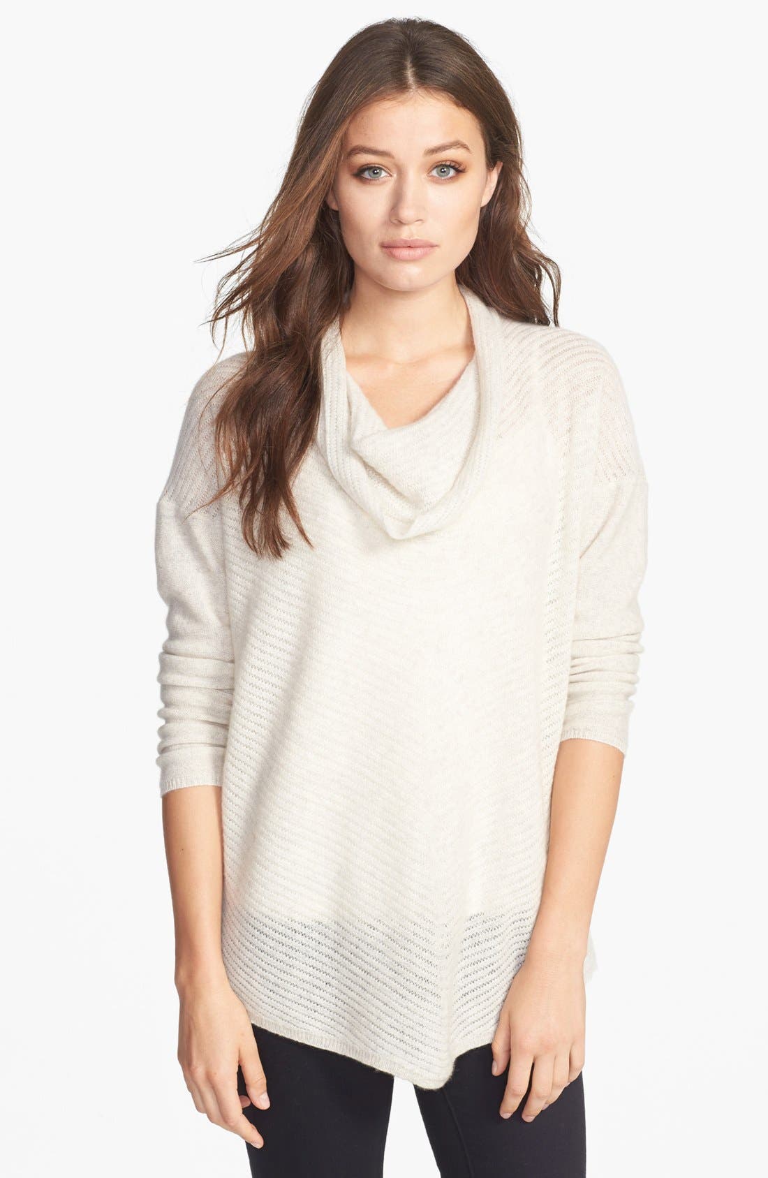 White + Warren Cowl Neck Drop Needle Stitch Cashmere Sweater | Nordstrom