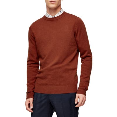 Topman Premium Crewneck Sweater, Brown