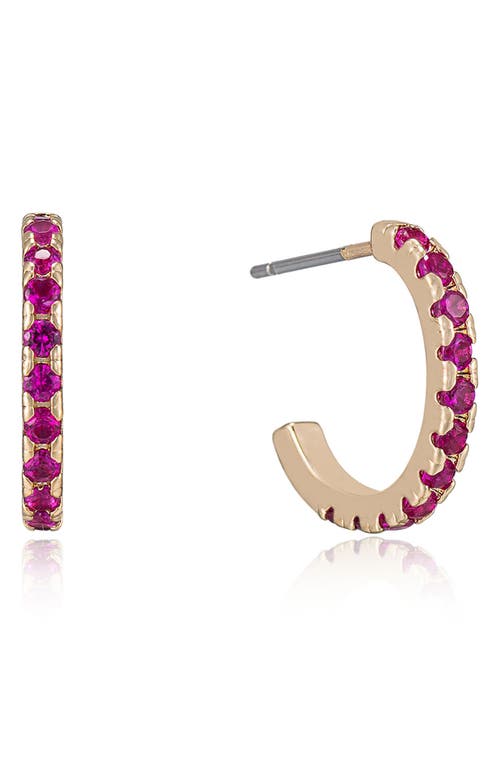 Ettika Small Cubic Zirconia Hoop Earrings in Ruby at Nordstrom