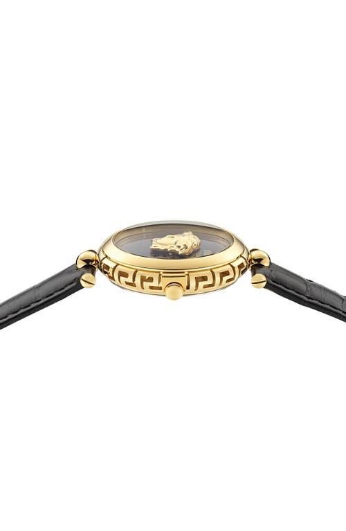 VERSACE VERSACE MEDUSA HERITAGE LEATHER STRAP WATCH, 38MM 