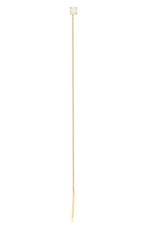 EF Collection Single Solitaire Diamond Chain Drop Earring in Yellow Gold at Nordstrom