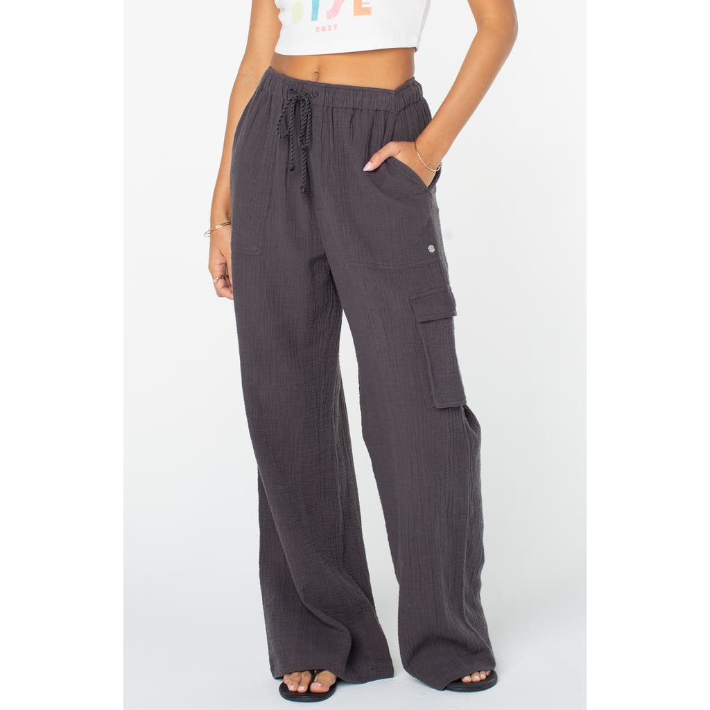 Roxy Precious Cargo Beach Cotton Gauze Pants in Phantom