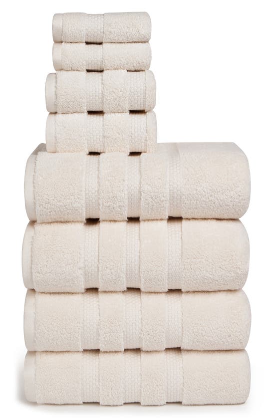 Bedhog 8-piece Zero Twist Cotton Towel Set In Ivory