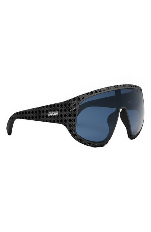 Shop Dior '3d M1u Mask Sunglasses In Matte Black/blue