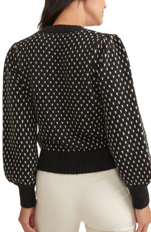 Shop Marine Layer Alma Puff Sleeve Sweater In Blackwhite