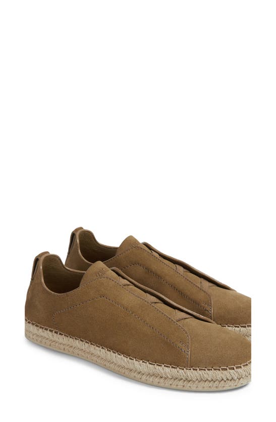 Shop Zegna Triple Stitch Espadrille Slip-on Sneaker In Agave Green