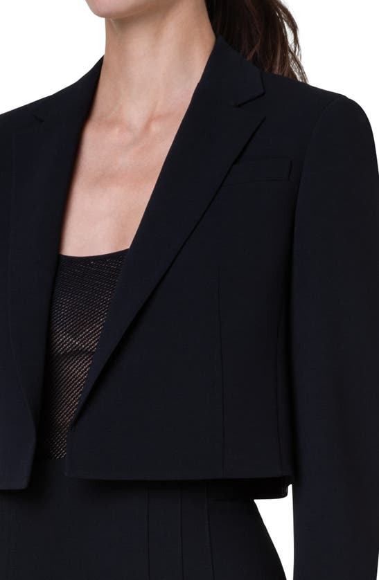 Akris Wool-blend Cropped Blazer Jacket In Black