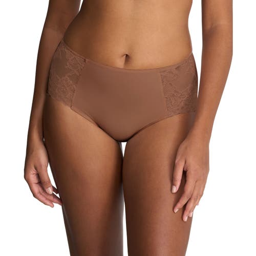 Natori Statement Lace Full Brief In Nutmeg