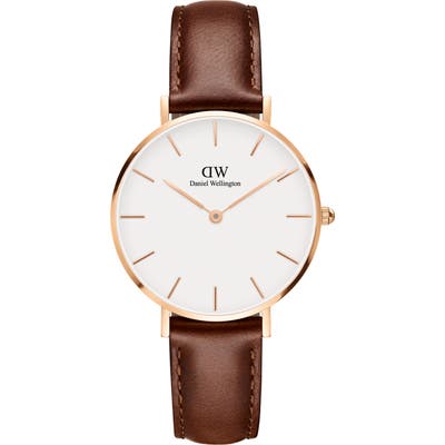 Daniel Wellington Classic Petite Leather Strap Watch, 32Mm