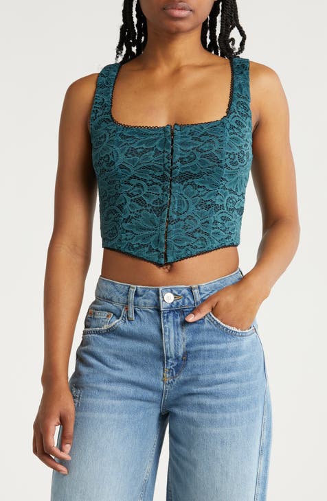 Effortless Nights Lace Crop Corset Top