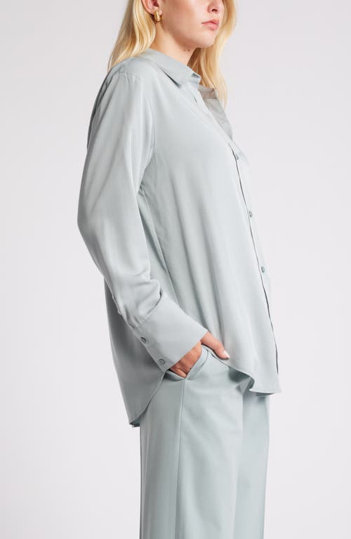 Shop Open Edit Relaxed Fit Long Sleeve Button-up Shirt In Teal Pond