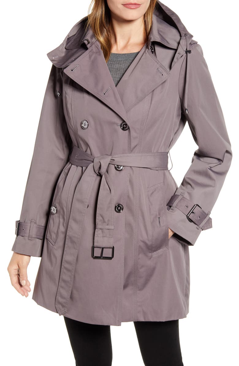 London Fog Heritage Silver Button Water Repellent Raincoat | Nordstrom
