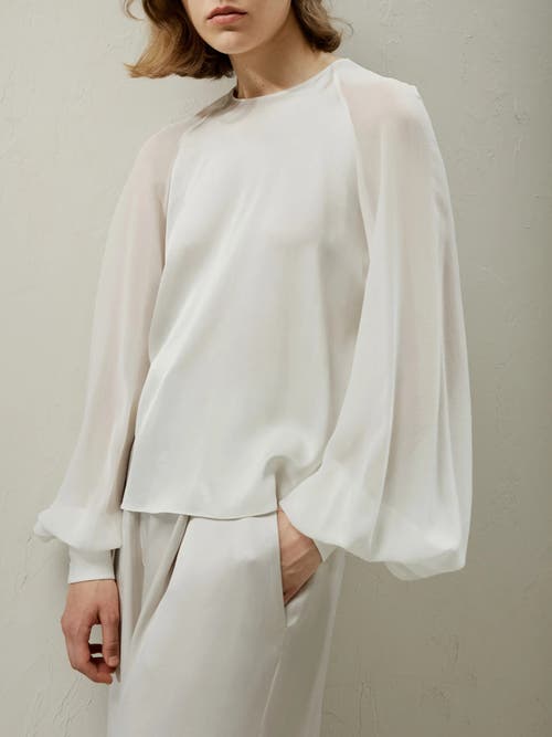 Lilysilk Silk Blouse With Raglan Sleeves In Natural White