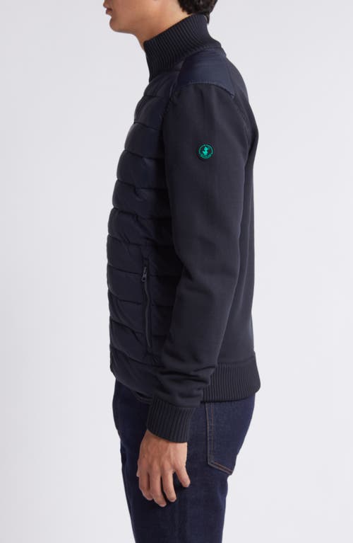 Shop Save The Duck Sedum Mixed Media Hybrid Jacket In Blue Black