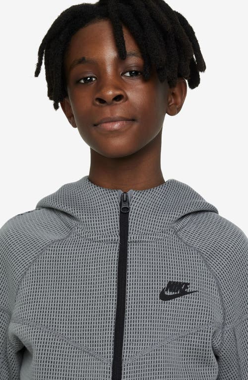 Shop Nike Kids' Sportswear Tech Fleece Full Zip Hoodie In Smoke Grey/black/black