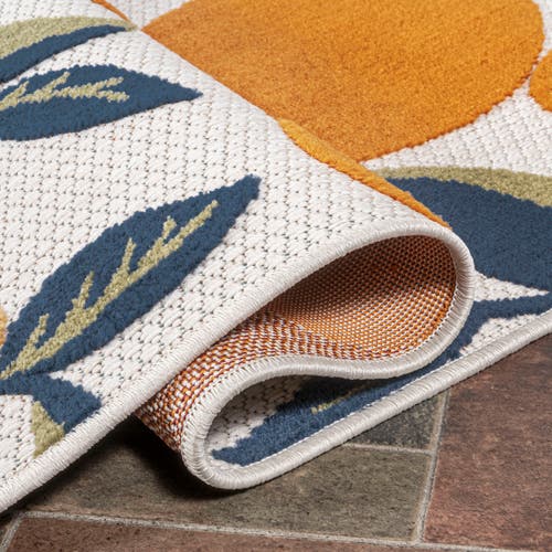 Jonathan Y Limone Bold Lemon High-low Indoor/outdoor Area Rug In Orange/beige/cream