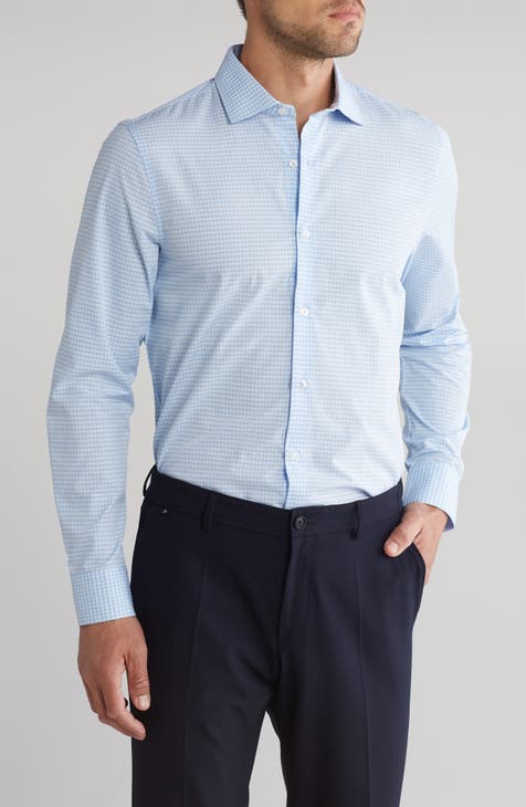 Manor Check Print Slim Fit Shirt (Regular, Big & Tall)