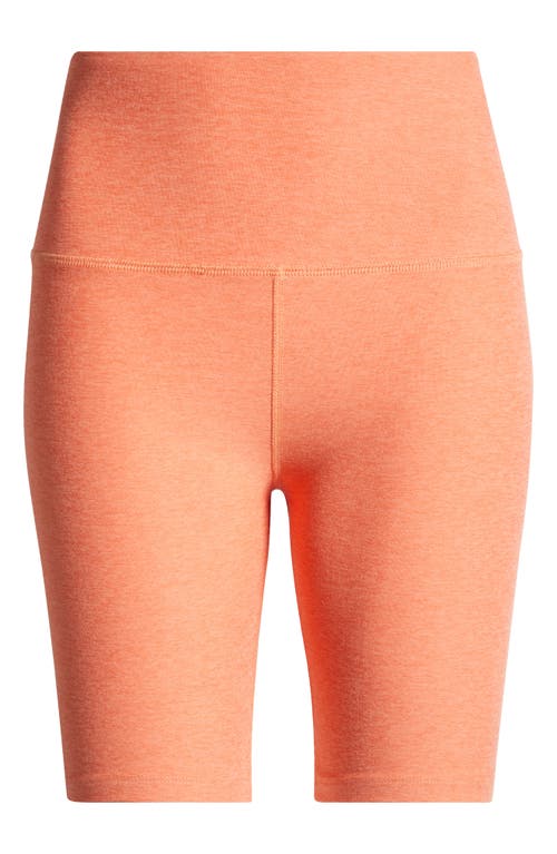 Shop Beyond Yoga High Waist Biker Shorts In Radiant Coral Heather