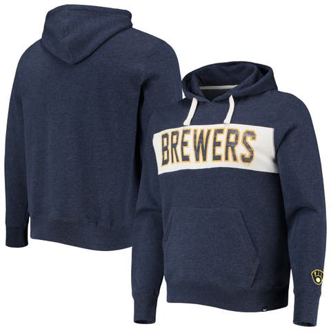 Men's Nike Heathered Gray Milwaukee Brewers Cooperstown Collection Patch  Club Pullover Hoodie