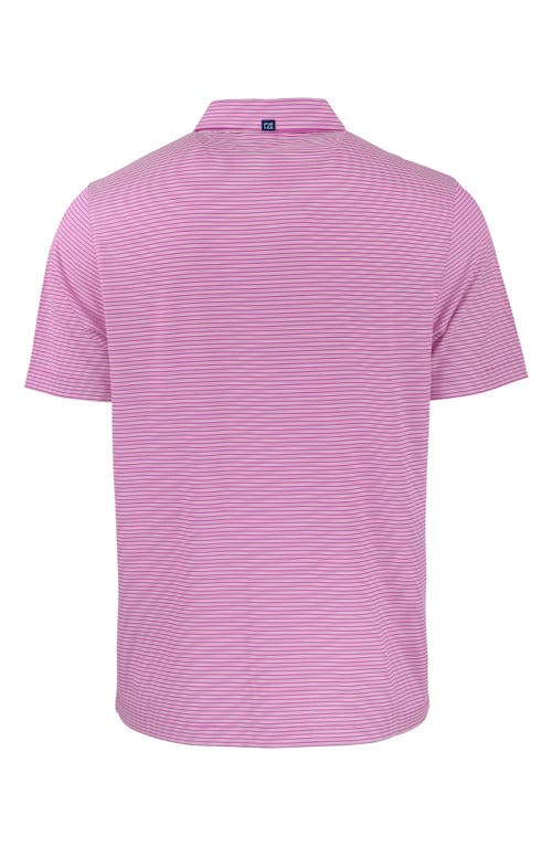 Shop Cutter & Buck Double Stripe Performance Recycled Polyester Polo In Gelato/white