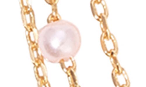 Ettika Perfect Pink Layered Imitaiton Pearl Station Necklace In Pink