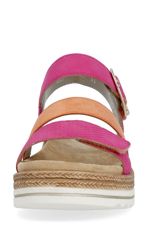 Shop Remonte Jocelyn 55 Wedge Sandal In Magenta/orange