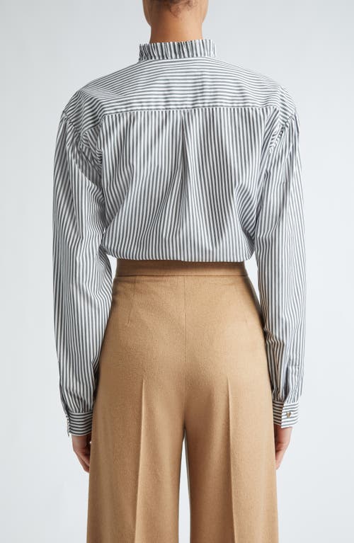 Shop Max Mara Didy Stripe Asymmetric Placket Silk Button-up Shirt