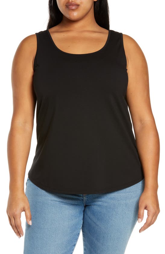 Nic + Zoe Perfect Scoop Neck Tank In Black Onyx