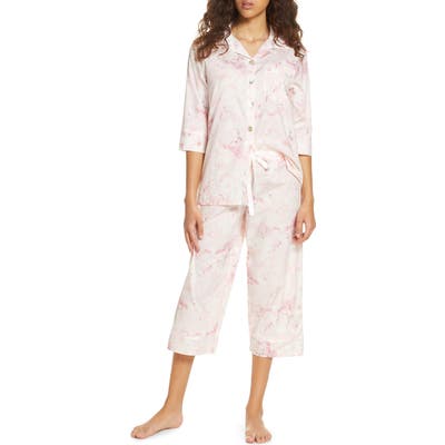 Papinelle Water Blossom Crop Pajamas, Pink