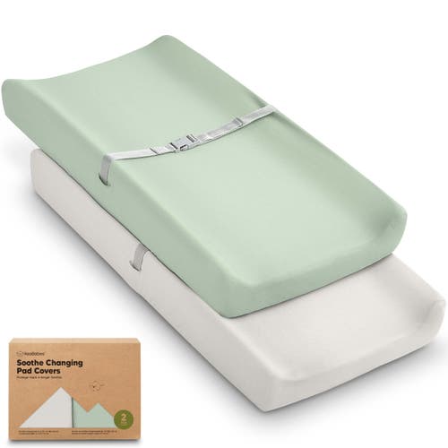 Keababies 2-pack Soothe Changing Pad Covers In Sage