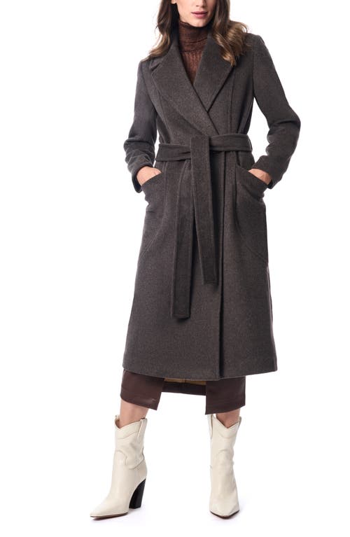 BERNARDO BERNARDO BELTED WOOL BLEND LONGLINE COAT 