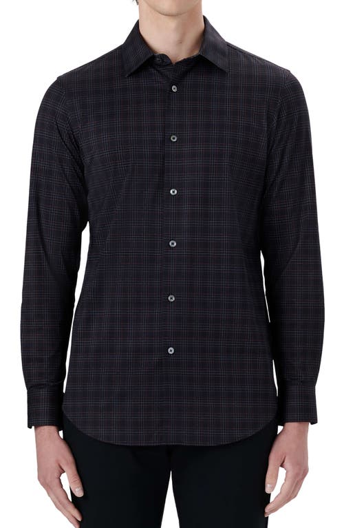 Bugatchi OoohCotton Plaid Button-Up Shirt in Caviar at Nordstrom, Size Small
