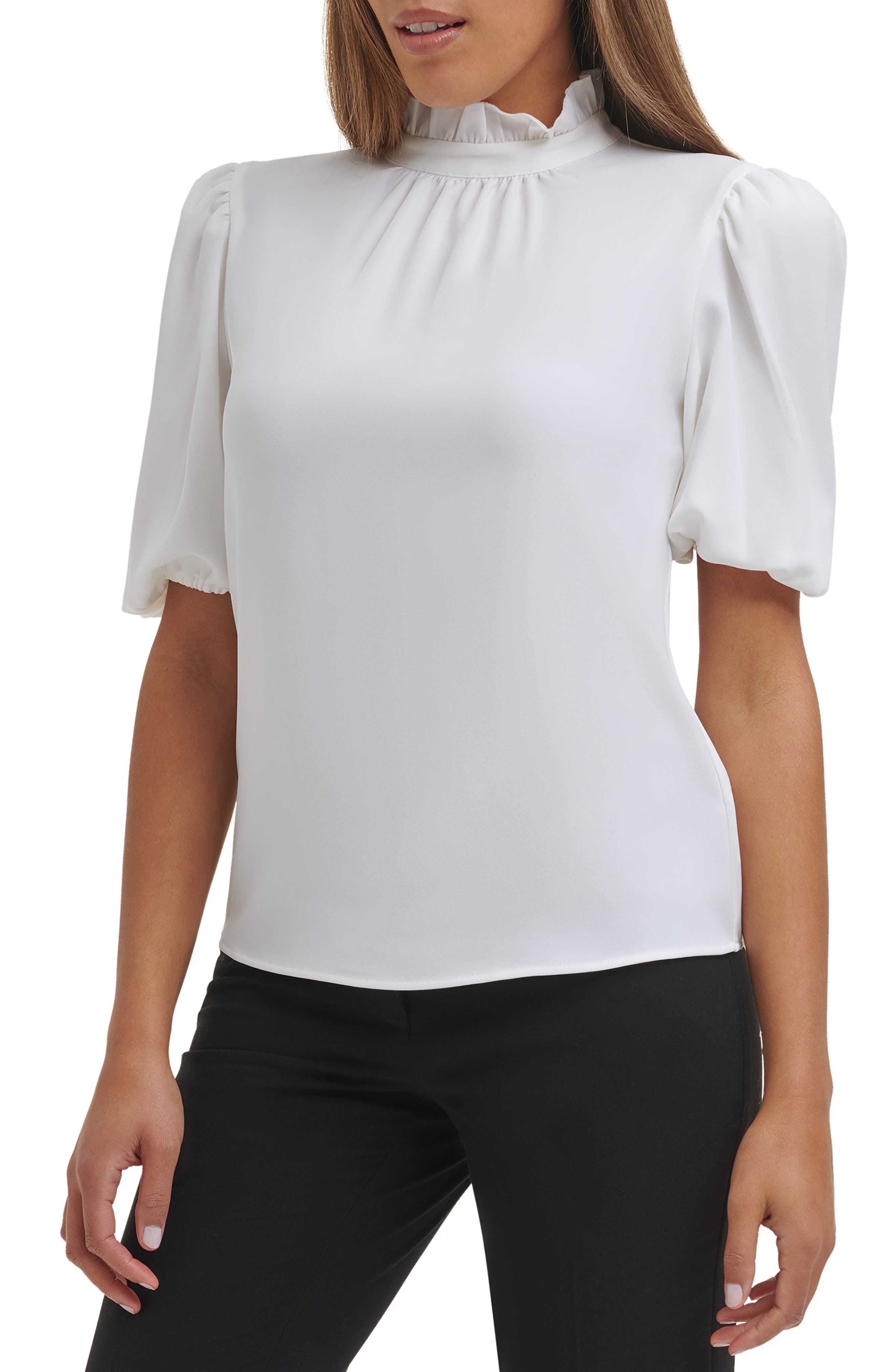 calvin klein puff sleeve top