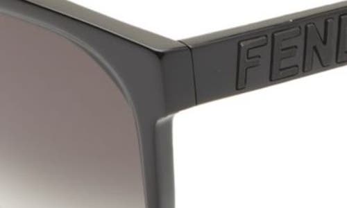 Shop Fendi ' Lettering 55mm Gradient Geometric Sunglasses In Shiny Black/gradient Smoke