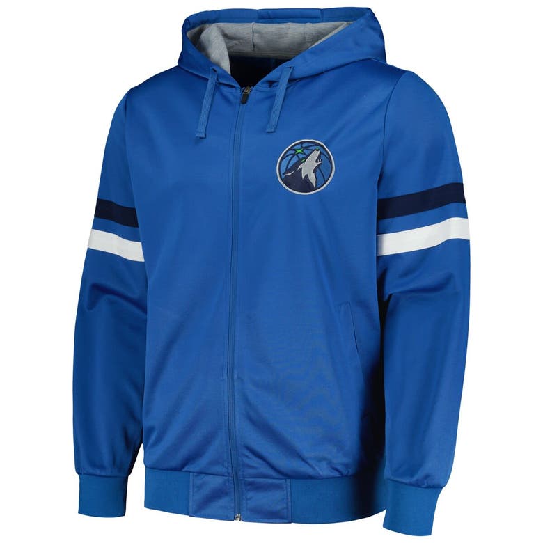 Shop G-iii Sports By Carl Banks Blue Minnesota Timberwolves Contender Full-zip Hoodie Jacket