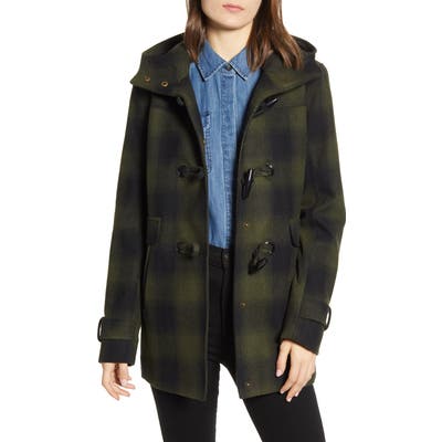 Pendleton Roslyn Plaid Wool Blend Duffle Coat