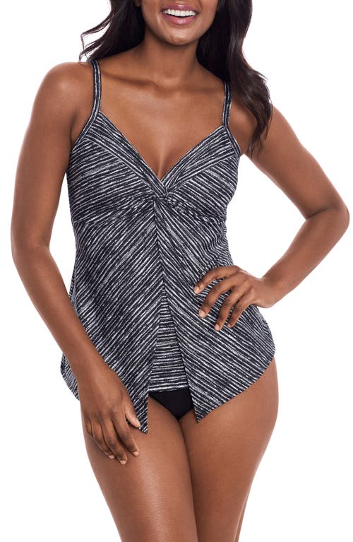 Miraclesuit Selenite Love Knot Underwire Tankini Top In Black/ White