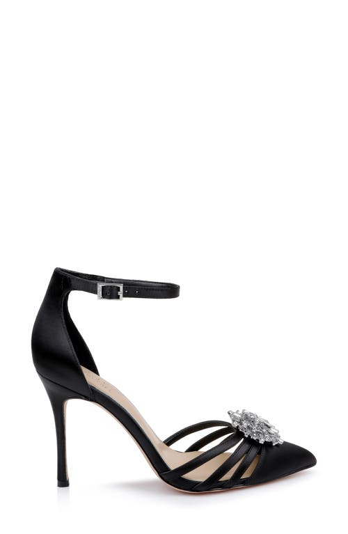 Jewel Badgley Mischka Violette Ankle Strap Pointed Toe Pump In Black