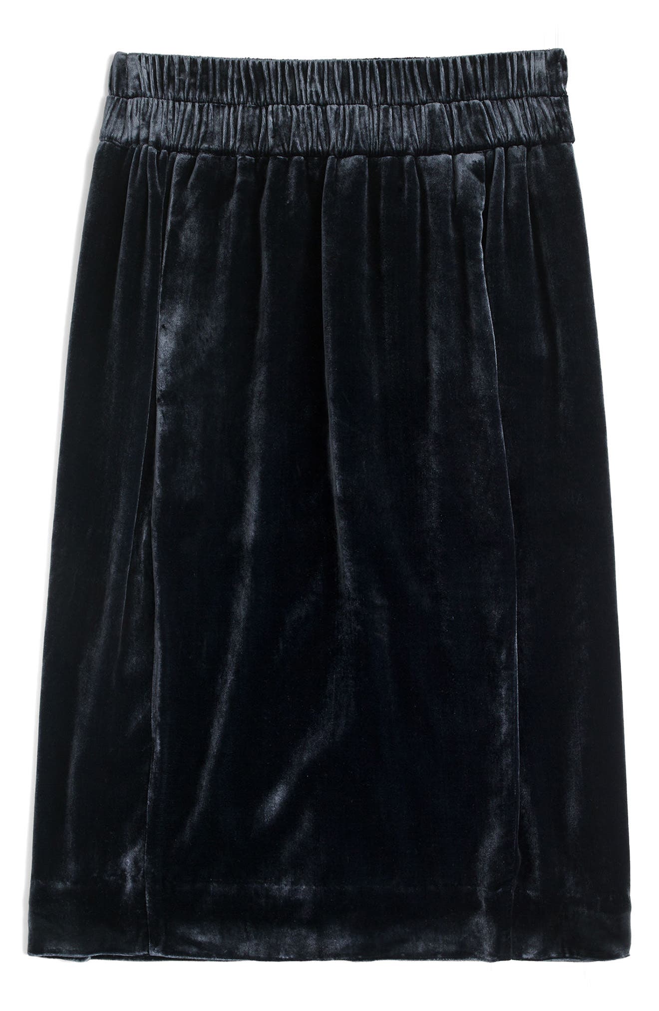 J.Crew PullOn Velvet Skirt (Regular & Petite) Nordstrom