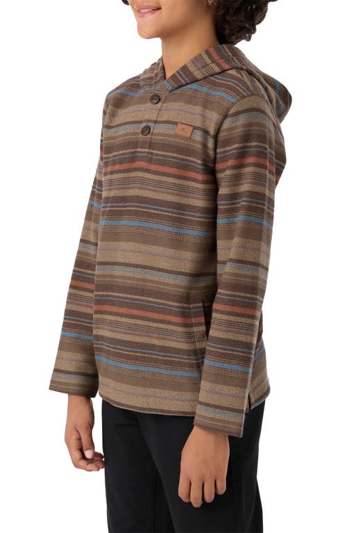 Shop O'neill Kids' Bavaro Stripe Pullover Hoodie In Chocolate Chip