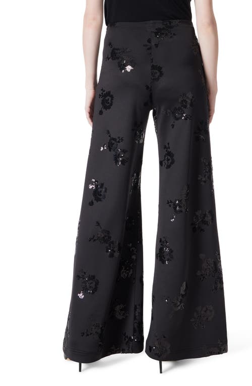 Do By Dee Ocleppo Sequin Scuba Wide Leg Pants In Black