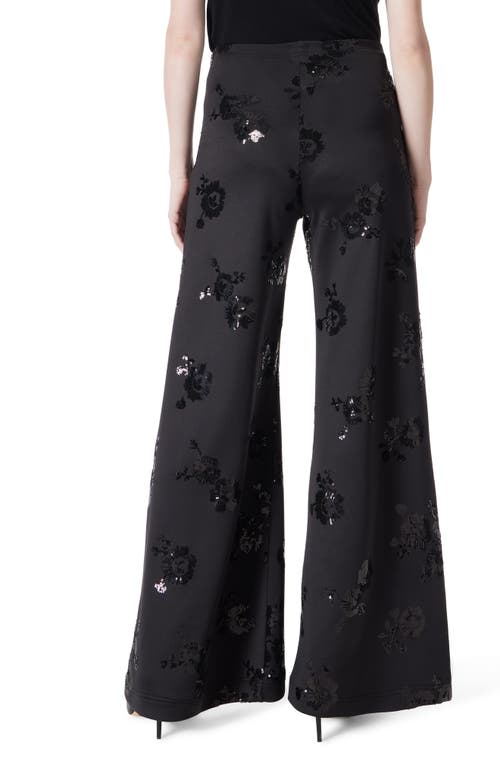 Shop Do By Dee Ocleppo Sequin Scuba Wide Leg Pants In Black